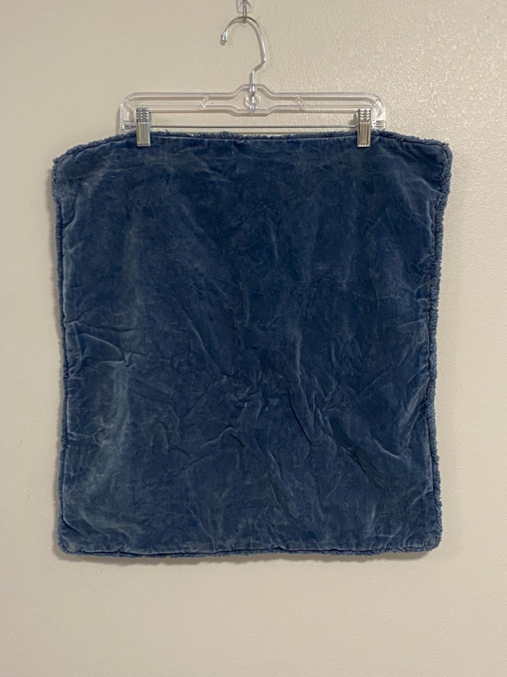 Pottery Barn Throw Pillow Cover Plush Blue Velvet Throw Pillow Cover - Single